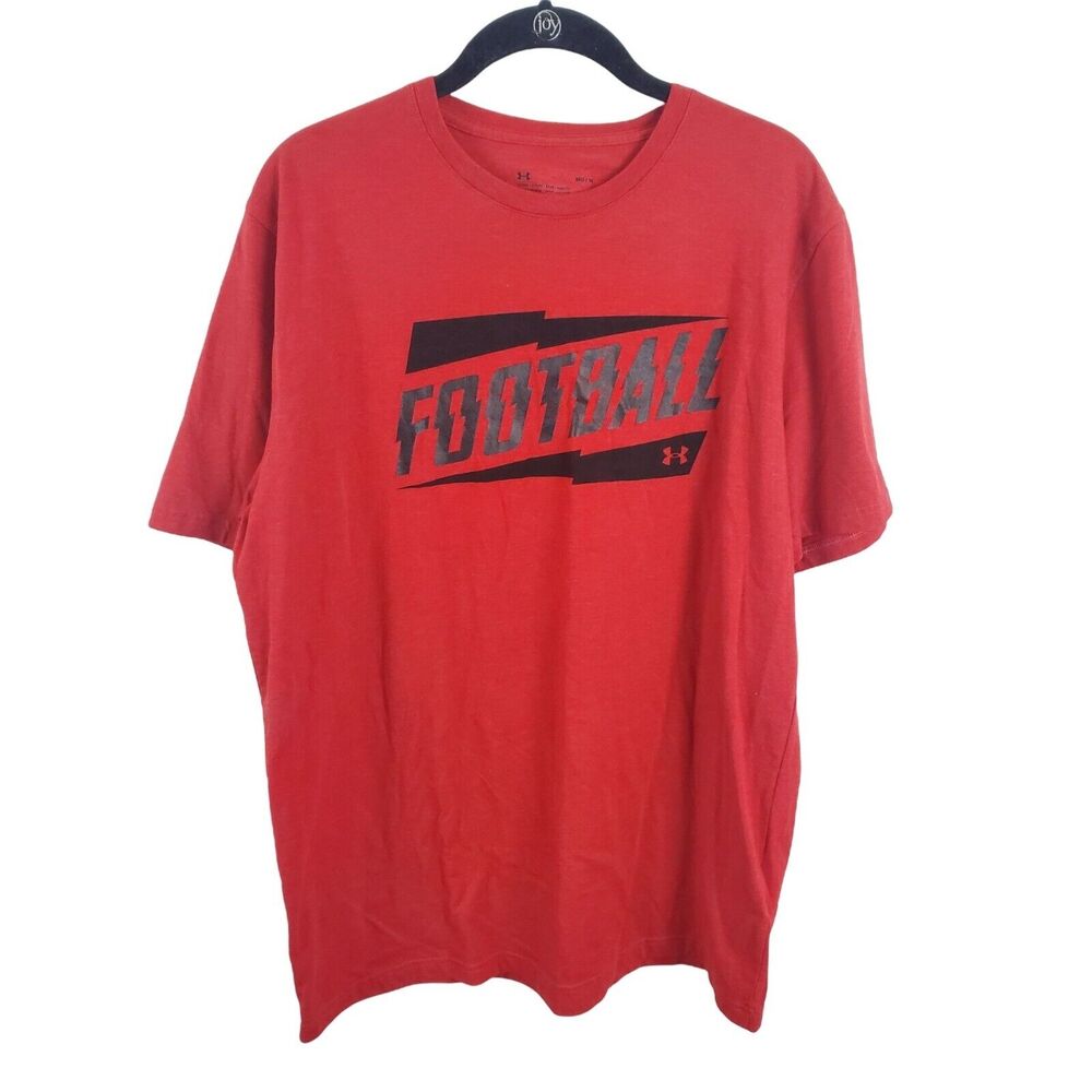 Under Armour T Shirt‎ Medium Mens Red Football Short Sleeve Crew Neck Casual Top